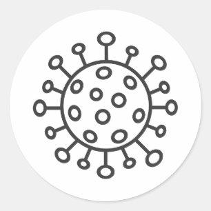 Adesivo Redondo Símbolo de coronavírus