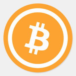Adesivo Redondo Símbolo de Criptomoeda Bíbal Dourada a Cor Persona