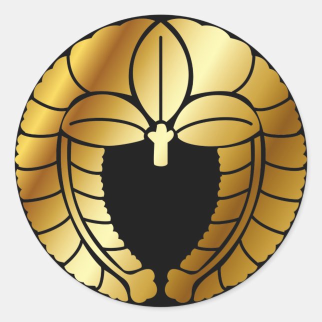 Adesivo Redondo Símbolo de descanso familiar japonês (KAMON) (Frente)