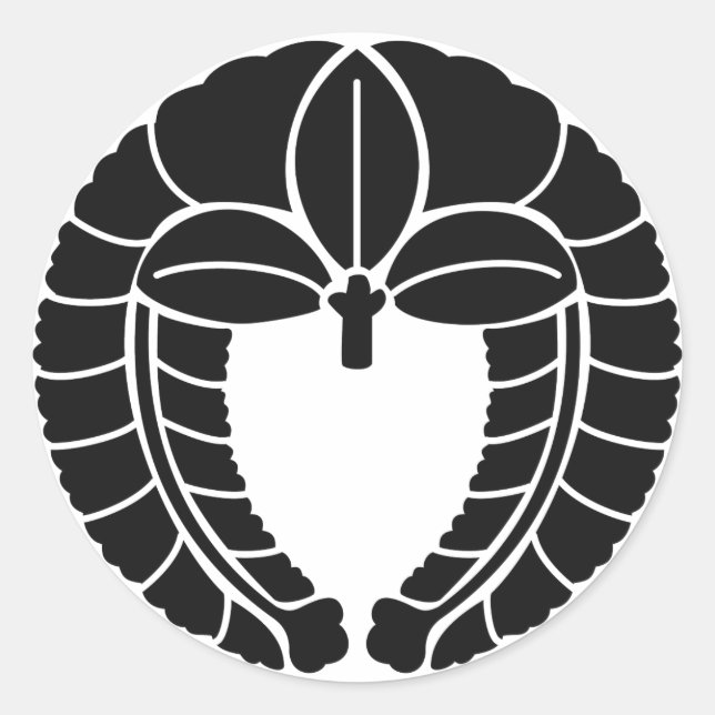 Adesivo Redondo Símbolo de descanso familiar japonês (KAMON) (Frente)