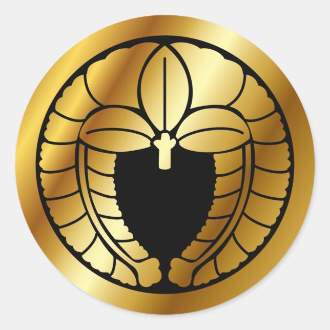 Adesivo Redondo Símbolo de descanso familiar japonês (KAMON) (Frente)