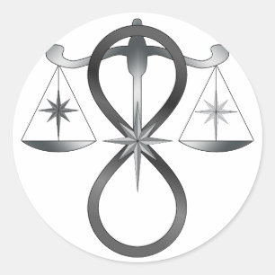 Adesivo Redondo Símbolo de Deus da Unidade Religiosa Pagan Monocr