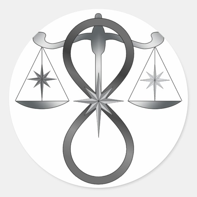 Adesivo Redondo Símbolo de Deus da Unidade Religiosa Pagan Monocro (Frente)