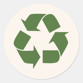 Adesivo Redondo Símbolo de Eco Amigável de Reciclagem e Reutilizaç