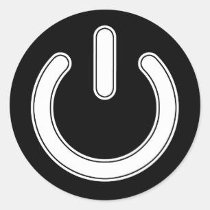 Adesivo Redondo Símbolo de energia (preto e branco)