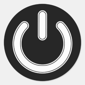 Adesivo Redondo Símbolo de energia (preto e branco)