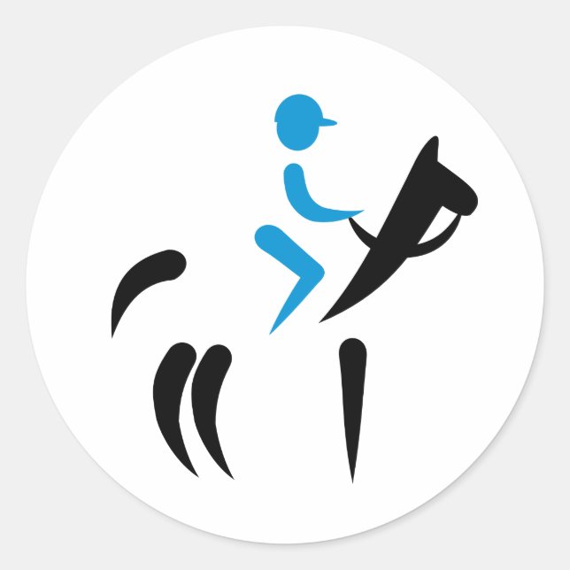 Adesivo Redondo Símbolo de equitação (Frente)