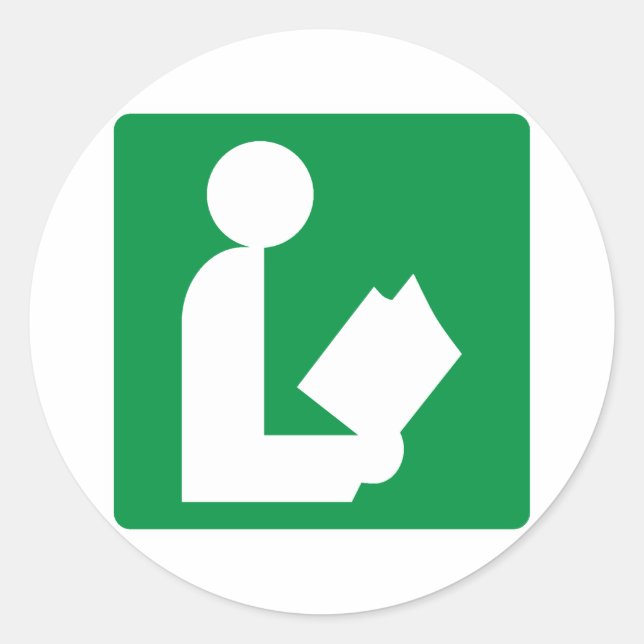 Adesivo Redondo Símbolo de Estrada da Biblioteca (Frente)