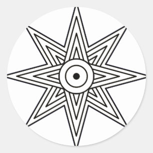 Adesivo Redondo Símbolo de estrela Ishtar