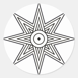 Adesivo Redondo Símbolo de estrela Ishtar