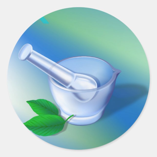 Adesivo Redondo Símbolo de farmácia (Frente)