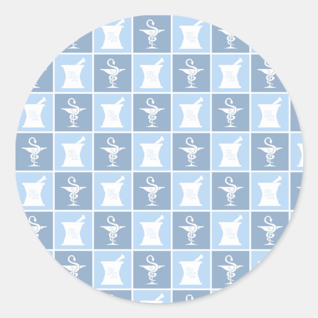 Adesivo Redondo Símbolo de farmácia | Farmacêutico | Farmácia técn (Frente)