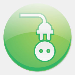 Adesivo Redondo Símbolo de ficha elétrica