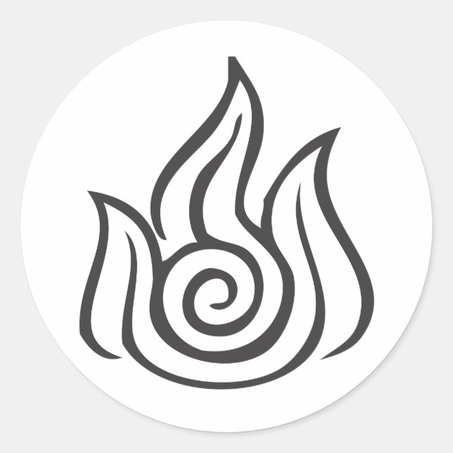Adesivo Redondo Símbolo de Fogo (Frente)