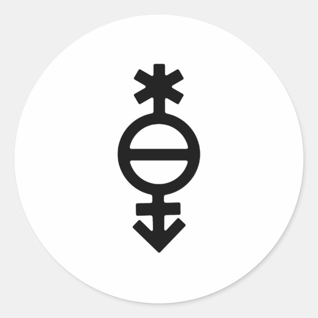 Adesivo Redondo Símbolo de Gênero Pangênero (Frente)