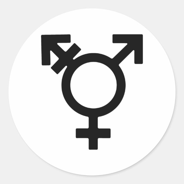Adesivo Redondo Símbolo de Gênero Transgênero (Frente)