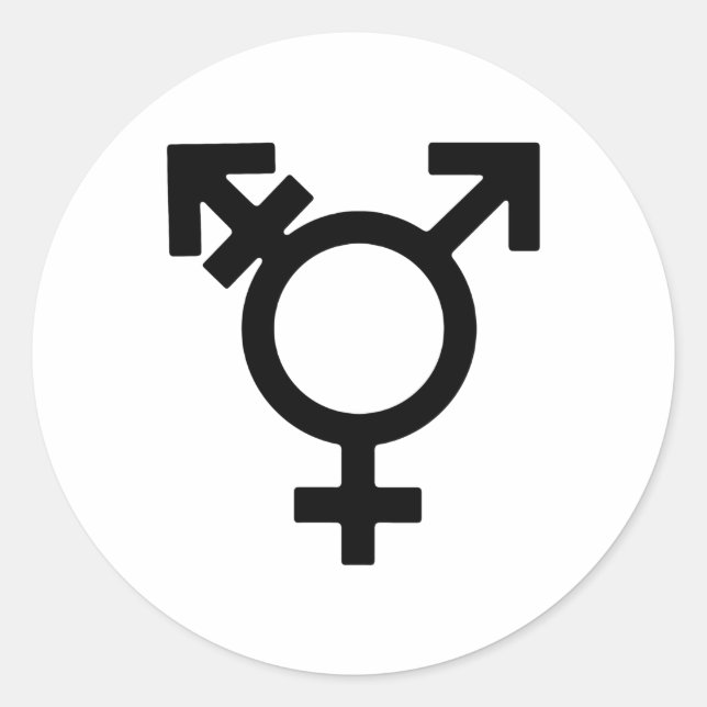 Adesivo Redondo Símbolo de Gênero Transgênero (Frente)