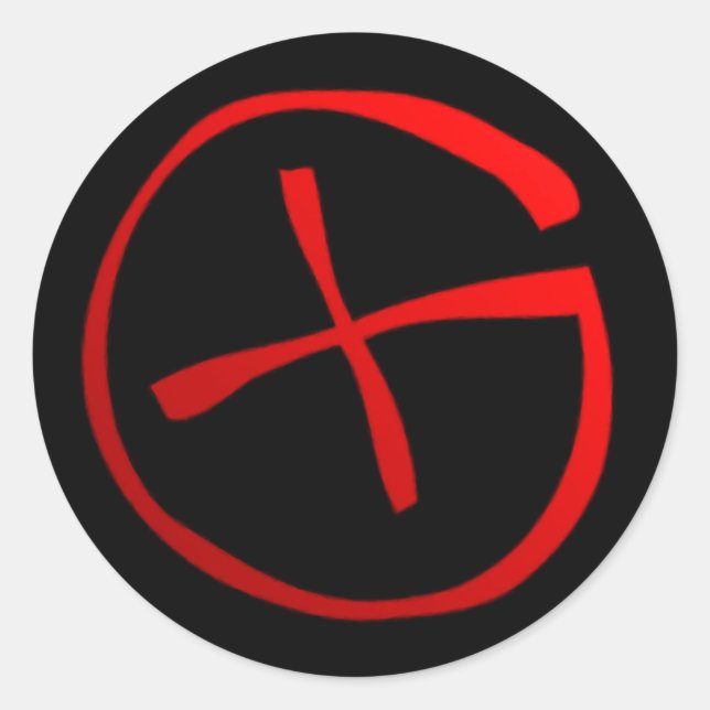 Adesivo Redondo Símbolo de Geocaching (Frente)