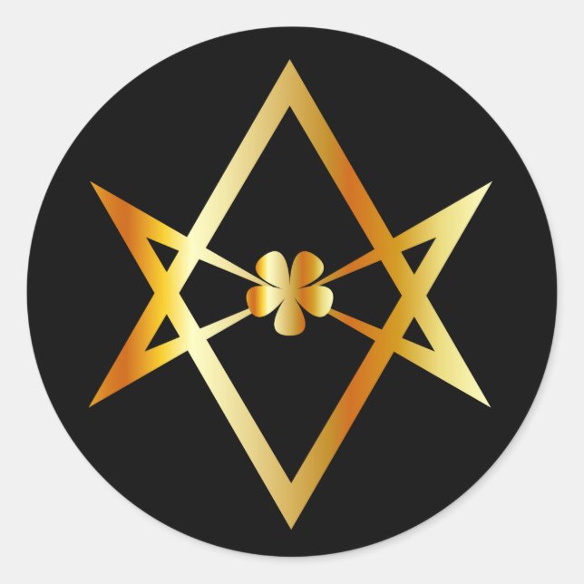 Adesivo Redondo Símbolo de hexagrama Unicursal (Frente)