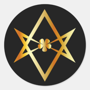 Adesivo Redondo Símbolo de hexagrama Unicursal