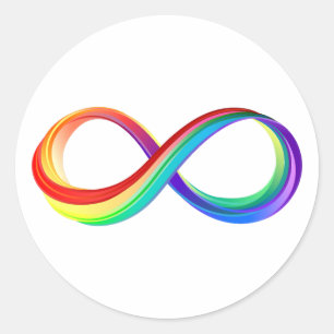 Adesivo Redondo Símbolo de Infinidade Arco-Íris em Camadas