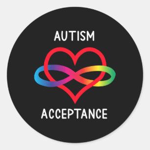 Adesivo Redondo Símbolo de Infinidade de Aceitação Autism Pro para