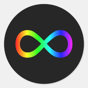 Adesivo Redondo Símbolo de Infinito Arco-íris