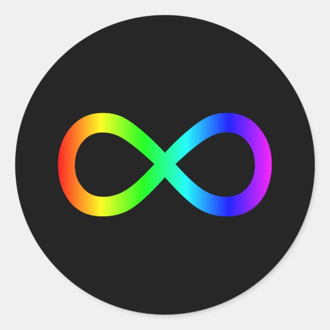Adesivo Redondo Símbolo de Infinito Arco-íris (Frente)