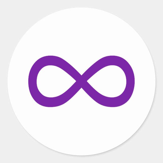 Adesivo Redondo Símbolo de Infinito Roxo (Frente)
