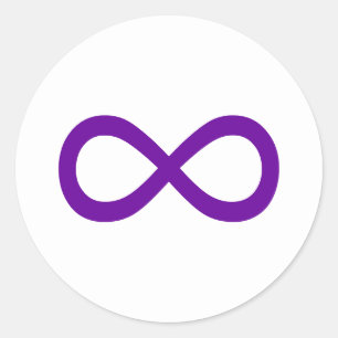 Adesivo Redondo Símbolo de Infinito Roxo