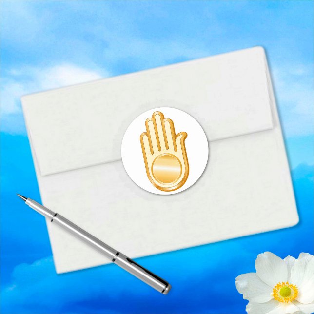 Adesivo Redondo Símbolo de Jain (Golden symbol of the Jain Faith. )