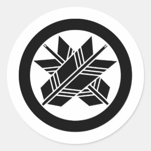 Adesivo Redondo Símbolo de KAMON Crest Família Japonês