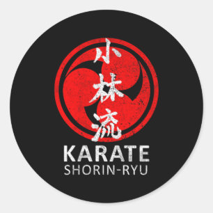 Adesivo Redondo Símbolo de Karate Shorin Ryu Kanji Japão Arte Marc