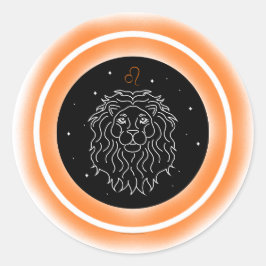 Adesivo Redondo Símbolo de Leão – Emblema Mínimo de Astrologia