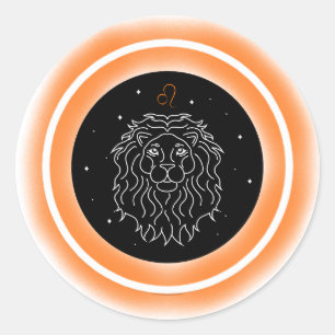 Adesivo Redondo Símbolo de Leão – Emblema Mínimo de Astrologia