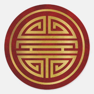 Adesivo Redondo Símbolo de Longevidade Chinês