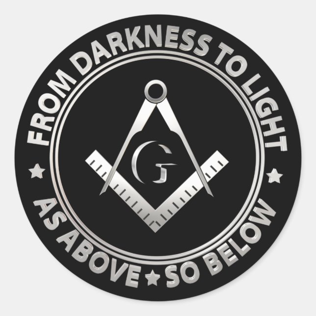 Adesivo Redondo Símbolo de maçonaria (Frente)