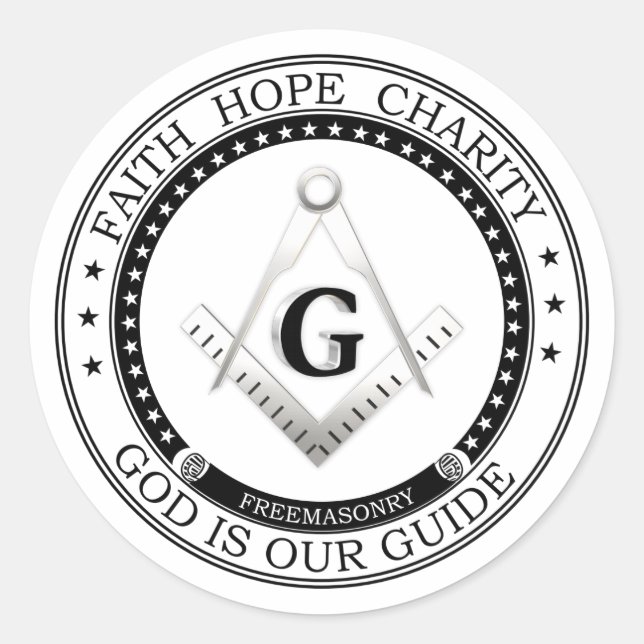 Adesivo Redondo Símbolo de maçonaria (Frente)