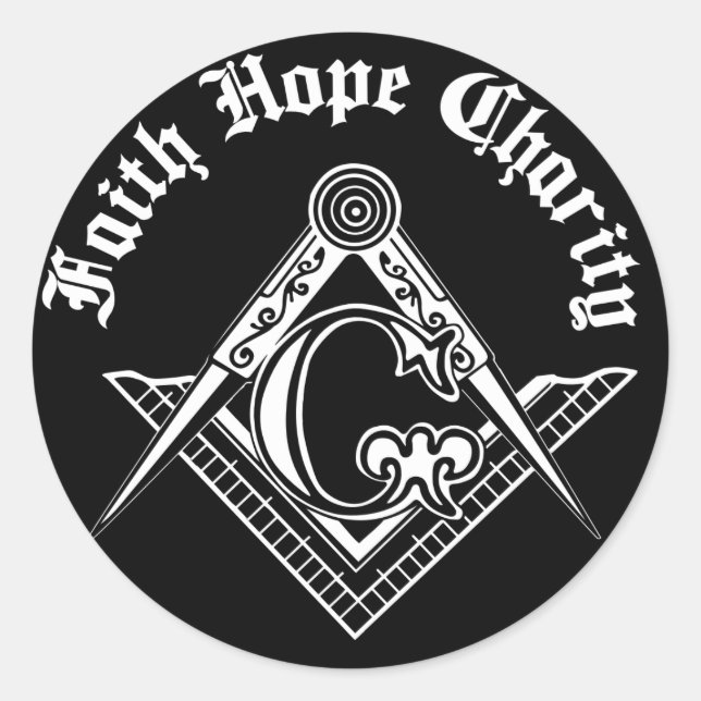 Adesivo Redondo Símbolo de maçonaria (Frente)