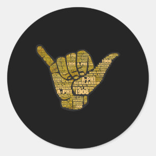Adesivo Redondo Símbolo de Mão Alfa-Africana Palavras 1907
