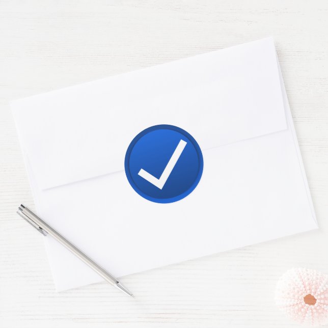 Adesivo Redondo Símbolo de Marca Azul (Envelope)