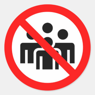 Adesivo Redondo Símbolo de multidões para o Coronavírus