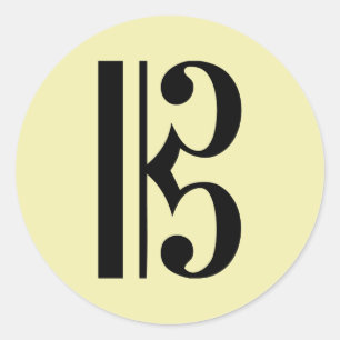 Adesivo Redondo Símbolo de música C-Clef