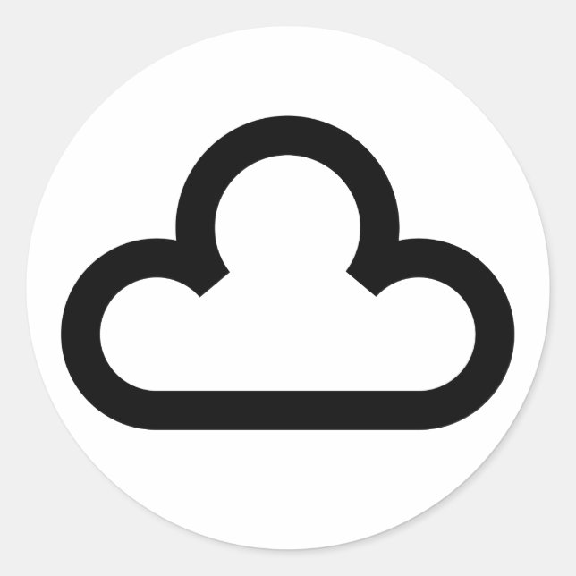 Adesivo Redondo Símbolo de Nuvem do Tempo (Frente)