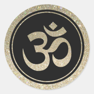 Adesivo Redondo Símbolo de Om com brilho