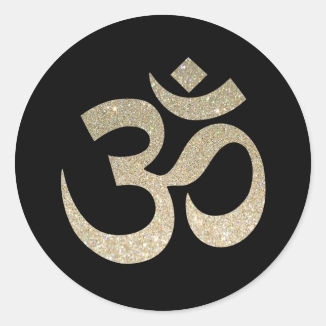 Adesivo Redondo Símbolo de Om com brilho