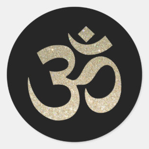 Adesivo Redondo Símbolo de Om com brilho