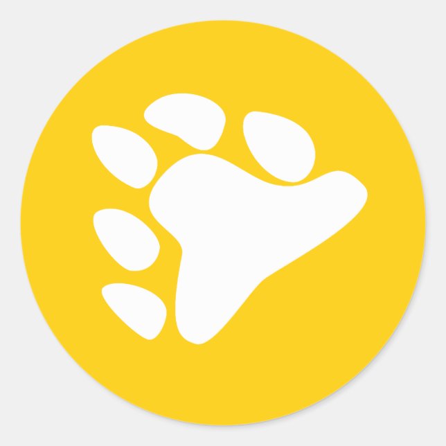 ADESIVO REDONDO SÍMBOLO DE PAW DE URSO BRANCO (Frente)