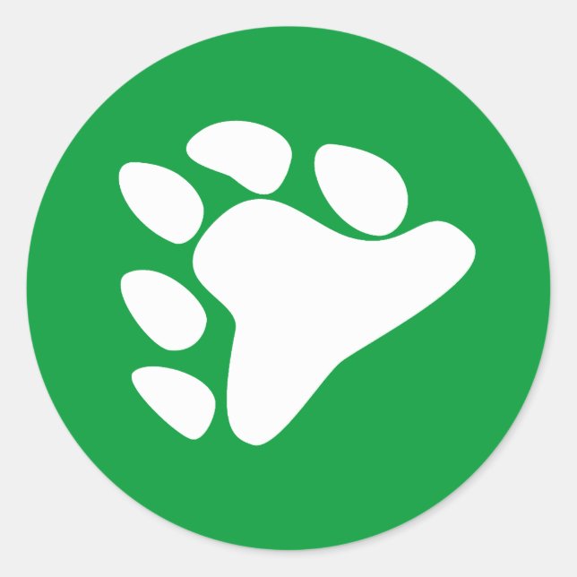 ADESIVO REDONDO SÍMBOLO DE PAW DE URSO BRANCO (Frente)