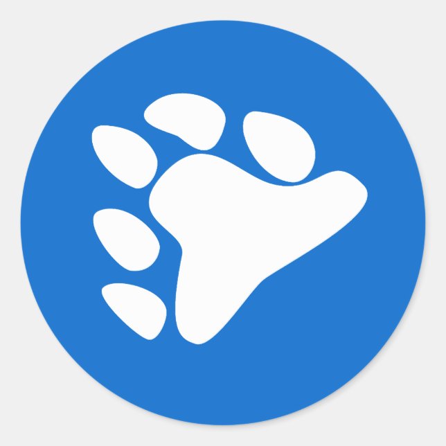 ADESIVO REDONDO SÍMBOLO DE PAW DE URSO BRANCO (Frente)